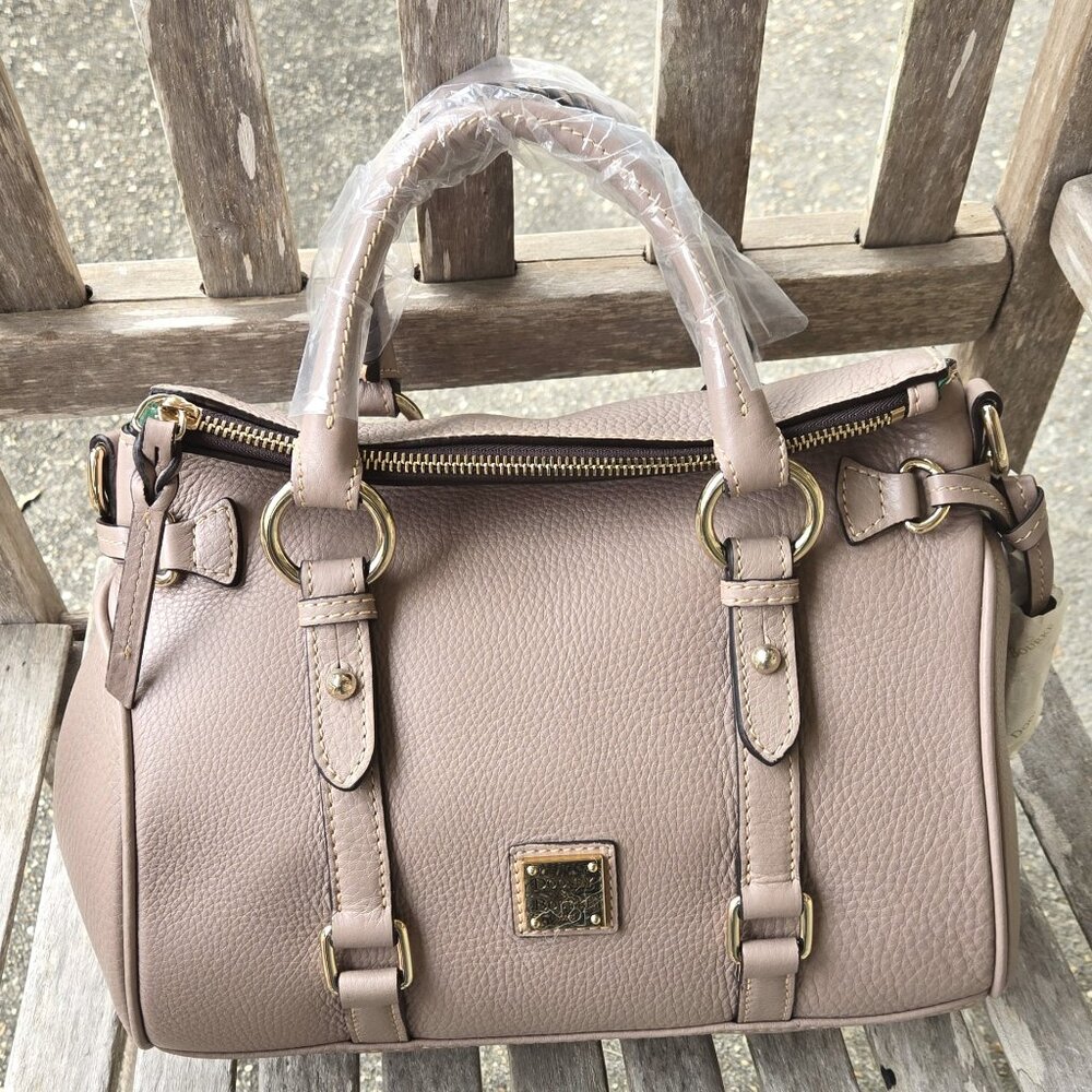 NWT DOONEY & BOURKE Taupe Leather Florentine Satchel Bag